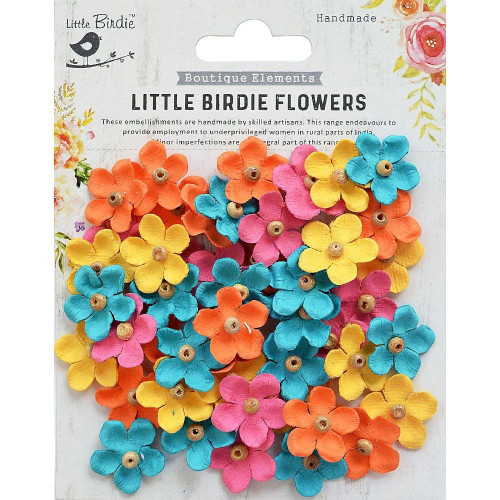 6 Pack - Little Birdie Beaded Blooms 50/Pkg-Vivid Palette - BLOOMS-69348 - 8903236511925