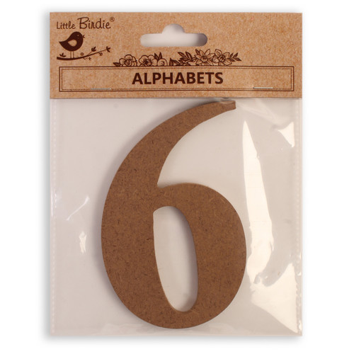 6 Pack - Little Birdie MDF Number 4" 1/Pkg-6 - CR88144 - 8903236705966