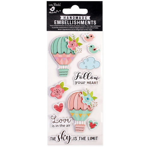 6 Pack - Little Birdie Glitter Handmade Embellishment 11/Pkg-Follow Your Dreams - CR95636 - 8903236780895