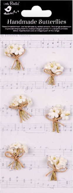6 Pack - Little Birdie Paper Bouquet 6/Pkg-Ivory Pearl - CR94266 - 8903236767193 6 Pack - Little Birdie Paper Bouquet 6/Pkg-Ivory Pearl - CR94266 - 8903236767193