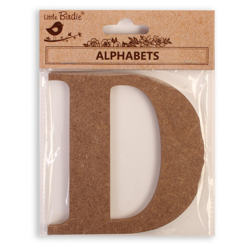 6 Pack - Little Birdie MDF Alphabets Upper Case 4" 1/Pkg-D - CR88151 - 8903236706031