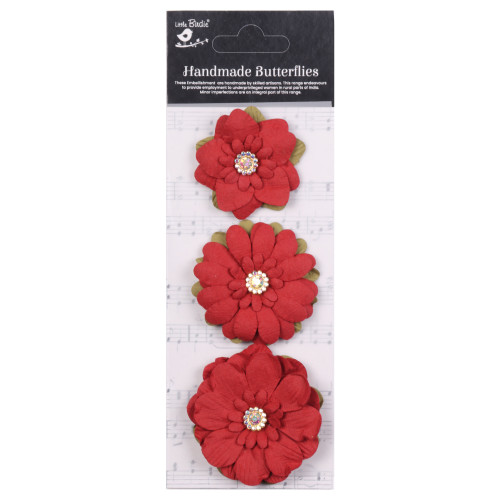 6 Pack - Little Birdie Jeremy Paper Flowers 3/Pkg-Cardinal Red - CR94216 - 8903236766691 6 Pack - Little Birdie Jeremy Paper Flowers 3/Pkg-Cardinal Red - CR94216 - 8903236766691