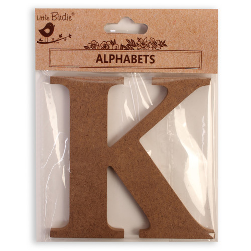 6 Pack - Little Birdie MDF Alphabets Upper Case 4" 1/Pkg-K - CR88158 - 8903236706109