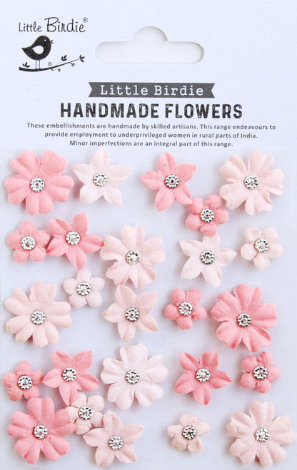 6 Pack - Little Birdie Karolina Paper Flowers 25/Pkg-Pink Passion - CR92393 - 8903236748468