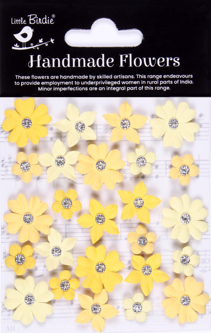 6 Pack - Little Birdie Karolina Paper Flowers 25/Pkg-Sunshine - CR92396 - 8903236748499