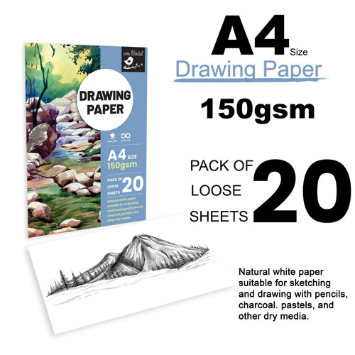 6 Pack Little Birdie Drawing A4 Paper 150gsm-20 Sheets CR94622