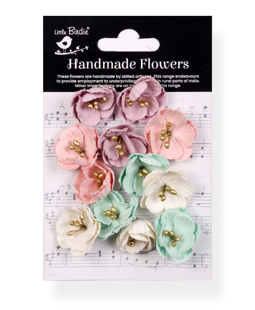 6 Pack - Little Birdie Embossed Daisies Paper Flowers 12/Pkg-Fairy Garden - CR94316 - 8903236767698