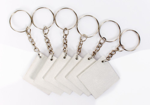 6 Pack - Little Birdie Customizable Canvas Keychain MDF 6/Pkg-1.5"X1.5" - CR91082