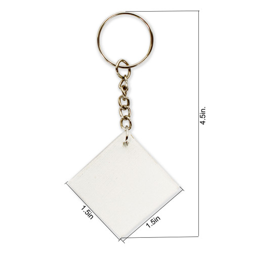 6 Pack - Little Birdie Customizable Canvas Keychain MDF 6/Pkg-1.5"X1.5" - CR91082