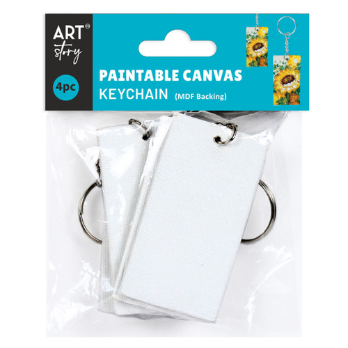 6 Pack - Little Birdie Customizable Canvas Keychain MDF 4/Pkg-1.5"X3" - CR91083 - 8903236735369