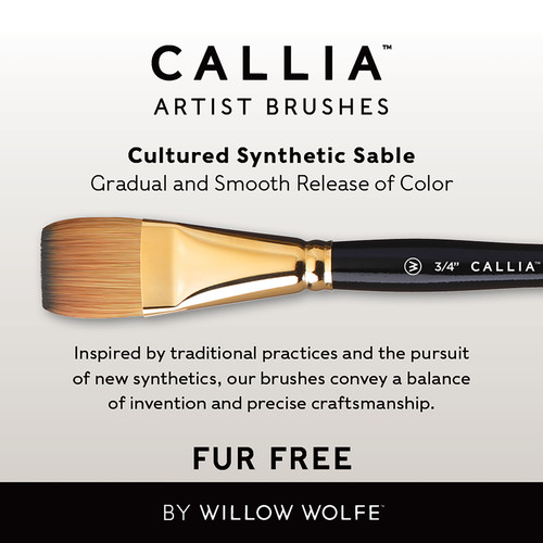 Willow Wolfe Callia Artist Flat Wash Brush-1" - 1200FW1 Willow Wolfe Callia Artist Flat Wash Brush-1" - 1200FW1