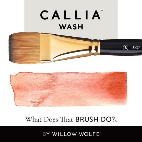 Willow Wolfe Callia Artist Flat Wash Brush-1" - 1200FW1 Willow Wolfe Callia Artist Flat Wash Brush-1" - 1200FW1
