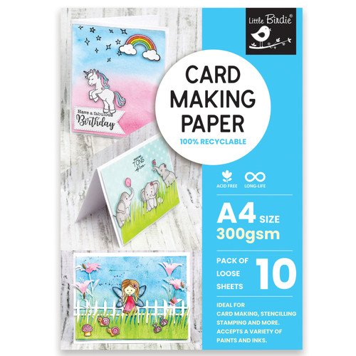 6 Pack Little Birdie Card Making A4 Paper 300gsm-10 Sheets CR94639 - 8903236770926
