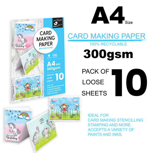 6 Pack - Little Birdie Card Making A4 Paper 300gsm-10 Sheets - CR94639 6 Pack - Little Birdie Card Making A4 Paper 300gsm-10 Sheets - CR94639
