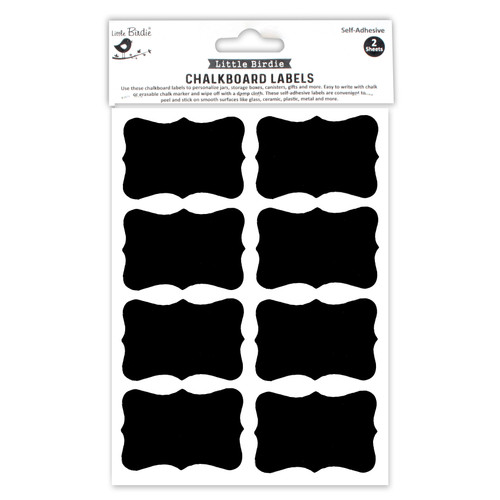 6 Pack - Little Birdie Chalkboard Labels Sticker Sheet-Curly Brackets - CR95660 - 8903236781137
