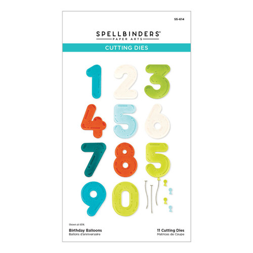 Spellbinders Etched Dies From the Monster Birthday Collectio-Birthday Balloons - S5614 - 810146540526