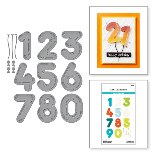 Spellbinders Etched Dies From the Monster Birthday Collectio-Birthday Balloons - S5614 Spellbinders Etched Dies From the Monster Birthday Collectio-Birthday Balloons - S5614