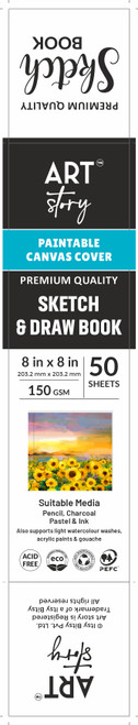 Little Birdie Customizable Canvas Cover Sketch And Draw Book-8"X8" CR91105