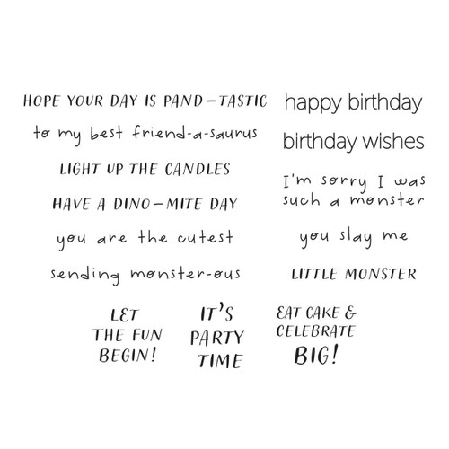 Spellbinders Clear Stamp Set From The Monster Birthday Colle-Monster Birthday Sentiments STP221