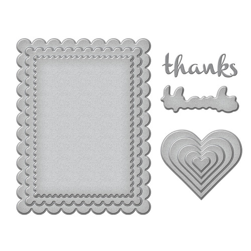 Spellbinders Etched Dies From The Garden Collection By Wendy-Heartfelt Thanks & Scallops S5616