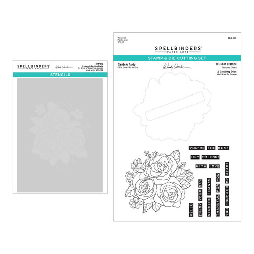 Spellbinders Stamp Die And Stencil Bundle From The Garden Co-Garden Party BD0821 - 810146540748