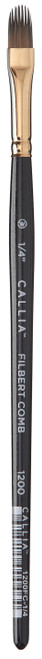 Willow Wolfe Callia Artist Filbert Comb Brush-1/4" - 1200FC14 - 628215000464