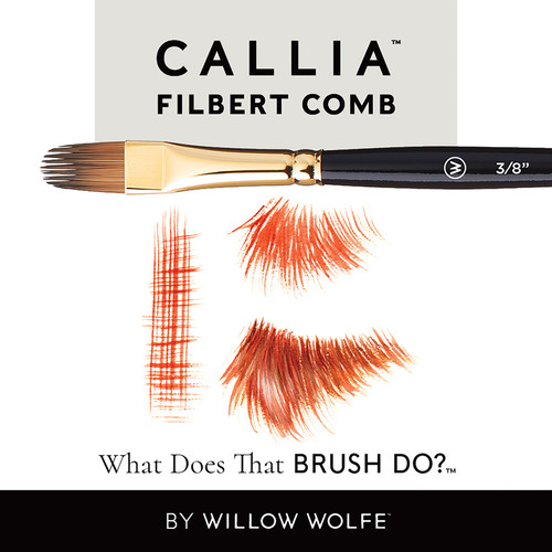 Willow Wolfe Callia Artist Fibert Comb Brush-3/8" 1200FC38