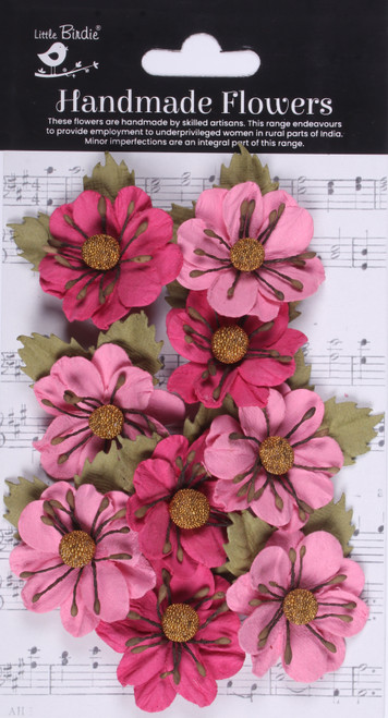 Little Birdie Wendy Paper Flowers 9/Pkg-Precious Pink CR92800 - 8903236752533