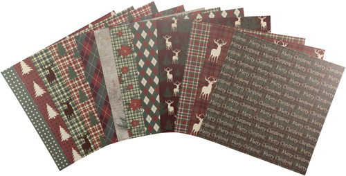 Little Birdie Cardstock 12 Sheet Pack 12"X12"-Classic Christmas CR93250