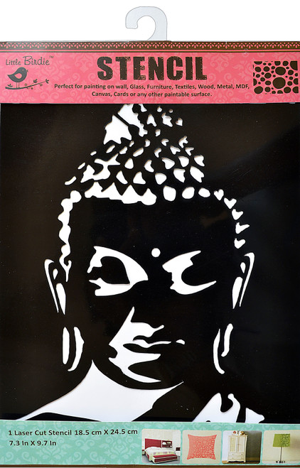 Little Birdie Reusable Stencil 7.3"X9.7"-Buddha's Blessings - CR64144 - 8903236459821