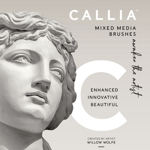 Willow Wolfe Callia Artist Mixed Media Detail Brush Set-Round, Liner, Filbert, Flat, Angle - 1200SET4