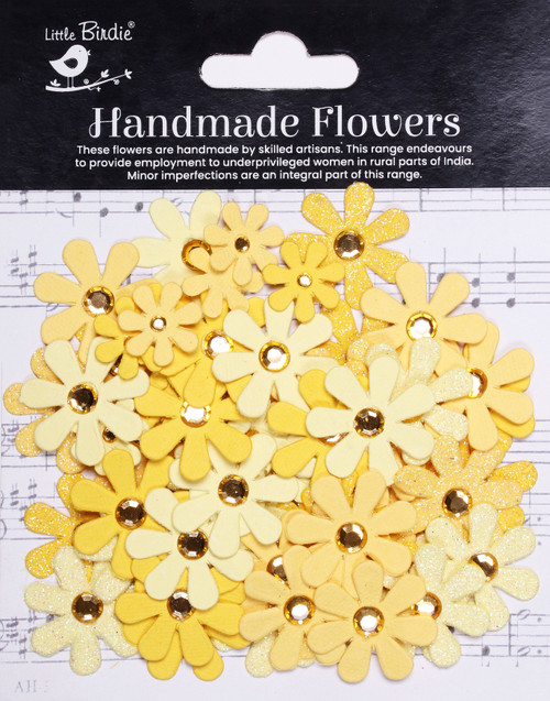 Little Birdie Sparkle Florettes Paper Flowers 80/Pkg-Sunshine CR92817 - 8903236752700