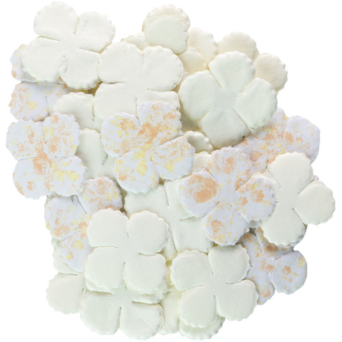 Little Birdie Macie Paper Flowers 35/Pkg-Shabby Chic - MACIE-83829