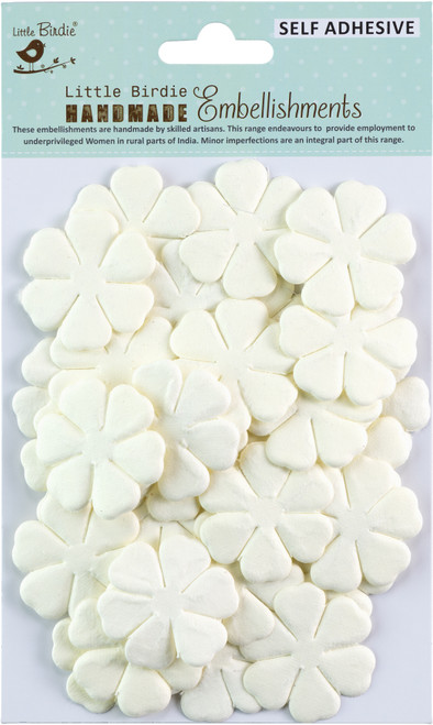 Little Birdie Demi Paper Flowers 35/Pkg-Shabby Chic - DEMI-83786 - 8903236660791