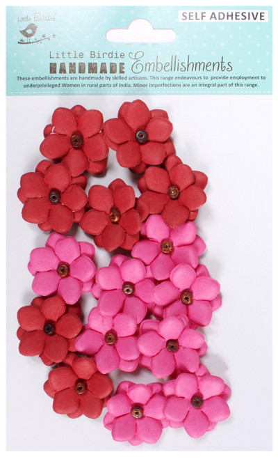 Little Birdie Estela Paper Flowers 15/Pkg-Poppies And Roses - ESTELA-91460 - 8903236739138