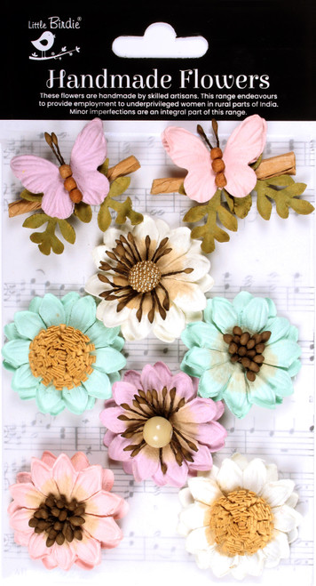 Little Birdie Arcadia Paper Flowers 8/Pkg-Fairy Garden - CR92845 - 8903236752984