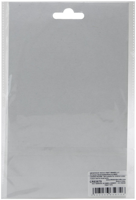 Little Birdie 3D Embellishment 11/Pkg-Ice Cream Treat - CR83679 Little Birdie 3D Embellishment 11/Pkg-Ice Cream Treat - CR83679