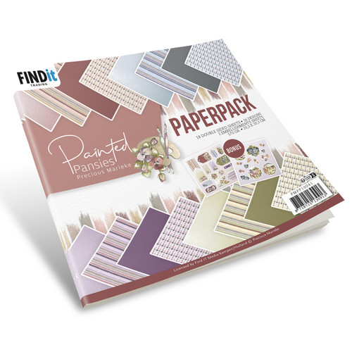 Find It Trading Precious Marieke Paper Pack 6"X6" 18/Pkg-Painted Pansies MPP10041 - 8718715130913