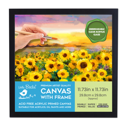 Little Birdie Frame With Canvas Panel 12"X12" 1/Pkg-Narrow Black CR91192 - 8903236736458