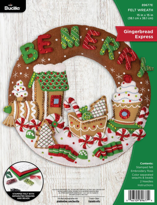 Bucilla Felt Applique Christmas Stocking Kit: Gingerbread House