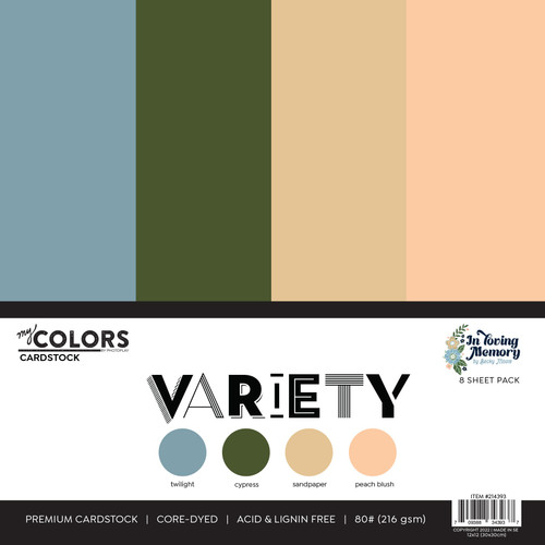 PhotoPlay Cardstock Variety Pack 8/Pkg-In Loving Memory - 214393 - 709388343937
