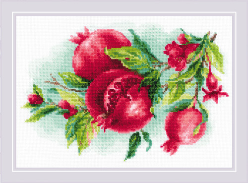 RIOLIS Counted Cross Stitch Kit 11.75"X8.25"-Juicy Pomegranate (14 Count) - R2175 - 4779046187780