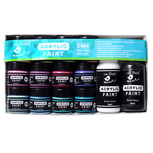 Little Birdie Multi-Surface Acrylic Paint-14 Pack - CR94788 - 8903236772418