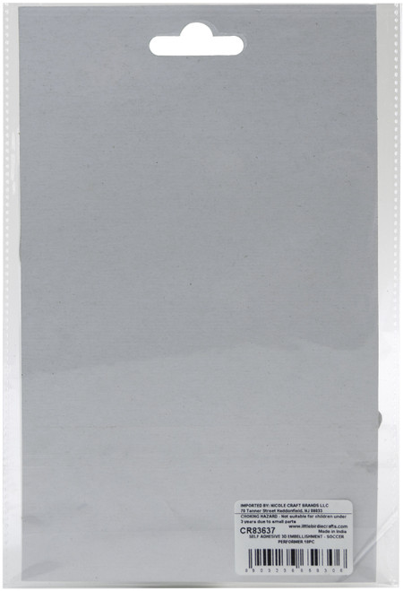 Little Birdie 3D Embellishment 10/Pkg-Soccer Performer - CR83637 Little Birdie 3D Embellishment 10/Pkg-Soccer Performer - CR83637