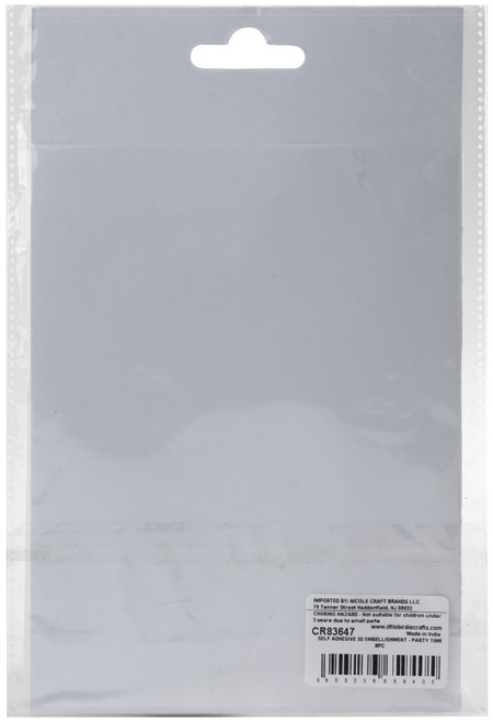 Little Birdie 3D Embellishment 8/Pkg-Party Time - CR83647 Little Birdie 3D Embellishment 8/Pkg-Party Time - CR83647