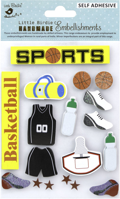 Little Birdie 3D Embellishment 16/Pkg-Basketball Champ - CR83638 - 8903236659313