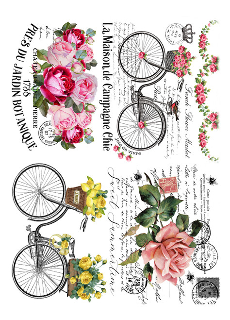 Little Birdie Deco Transfer Sheet A4-Blooms And Bikes TRNSFR1-85679 - 8903236680713