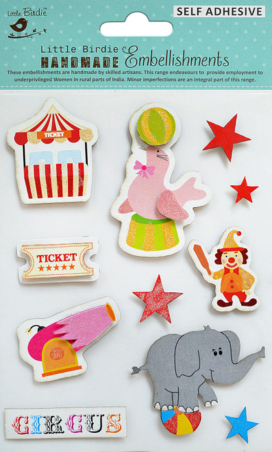 Little Birdie 3D Embellishment 11/Pkg-At The Circus - CR83626 - 8903236659191