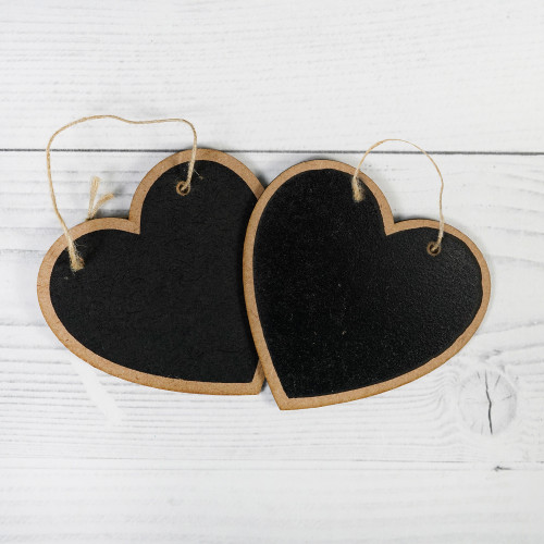 Little Birdie Hanging Mini Chalkboard Sign 2/Pkg-Heart CHKLBRD1-89202