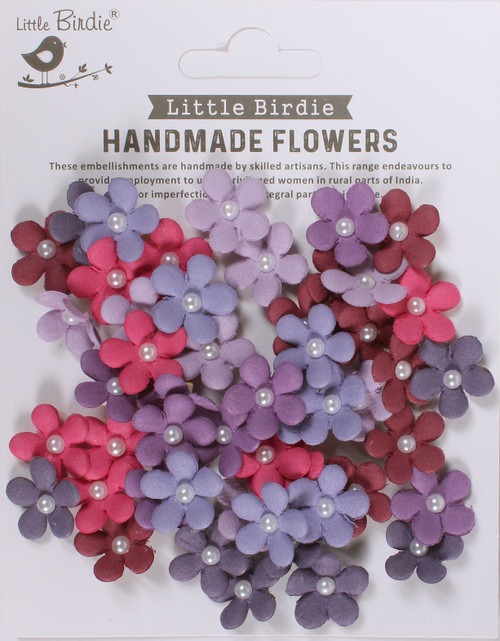 Little Birdie Janice Paper Flowers 50/Pkg-Birds And Berries - JANICE-91319 - 8903236737721